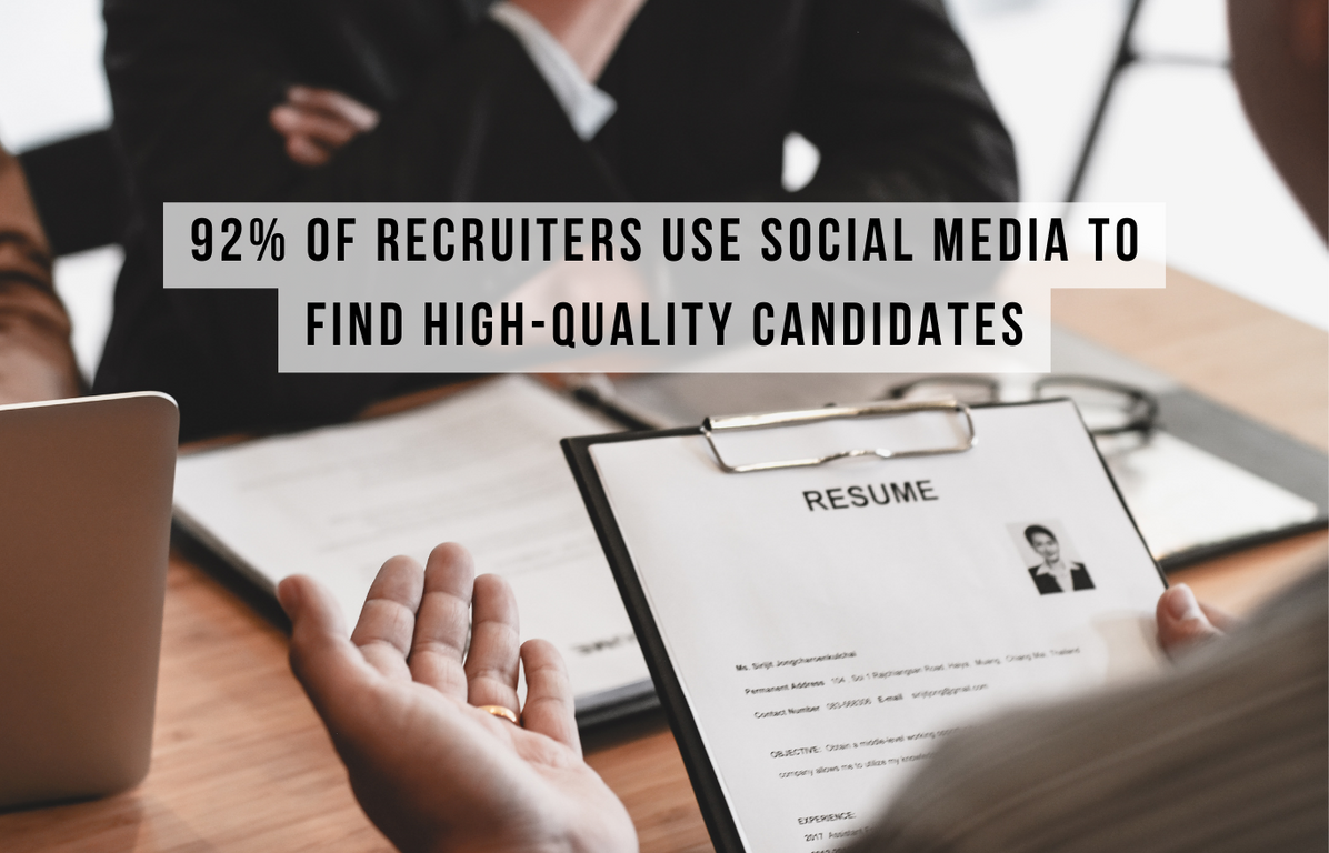 92% of recruiters use social media to find high-quality candidates