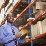 This image is an illustration of inventory control and warehouse management